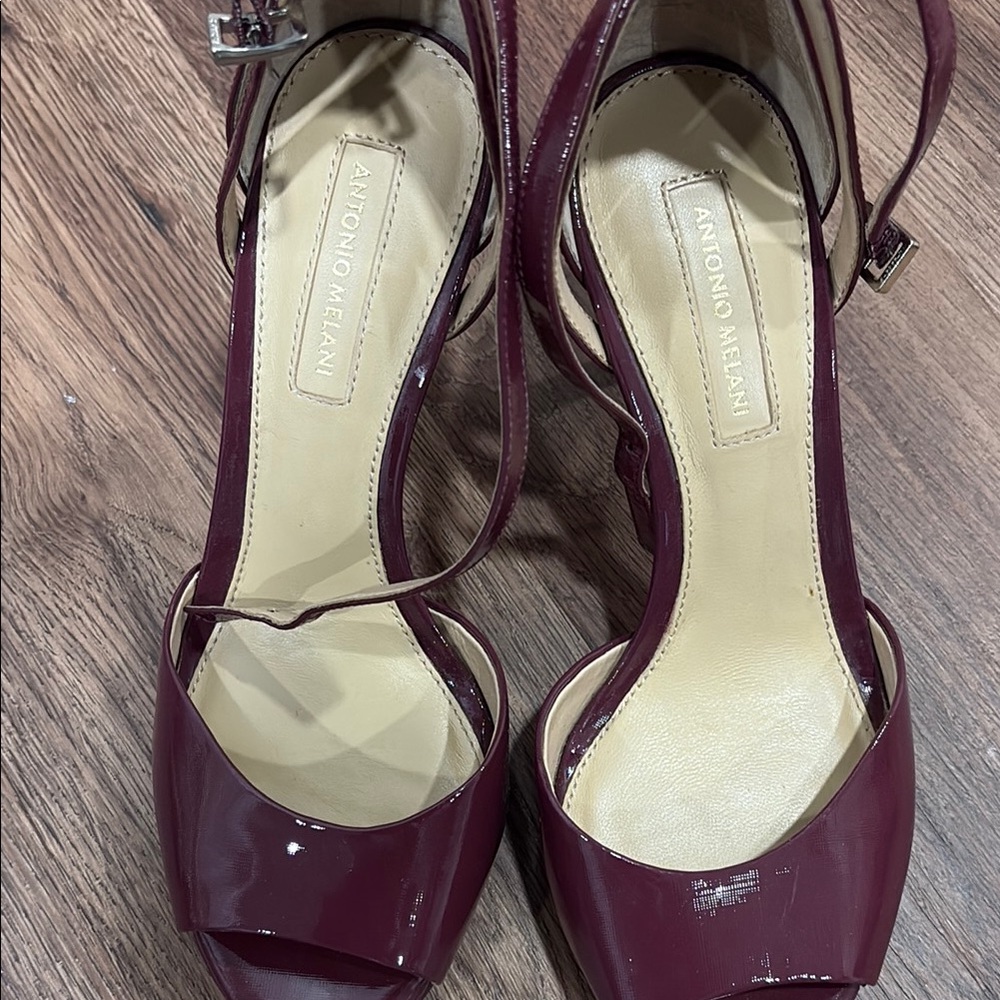 ANTONIO MELANI Maroon Strappy Heels